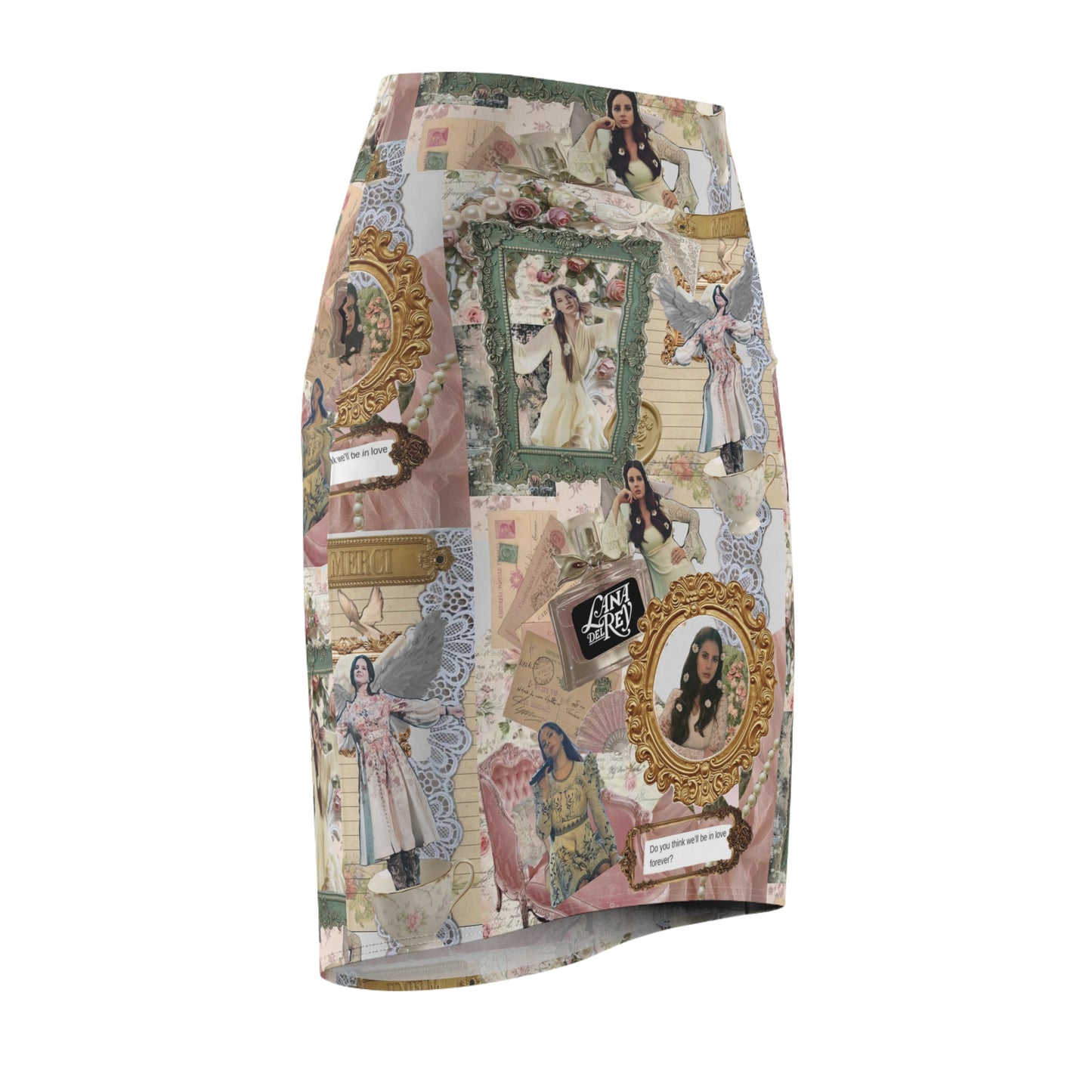 Lana Del Rey Victorian Collage Women's Pencil Skirt