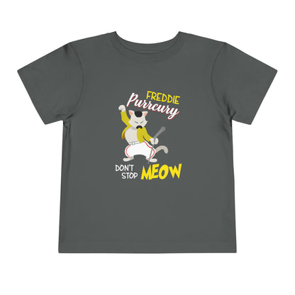 Queen Don't Stop Meow Freddie Purrcury Toddler Short Sleeve Tee