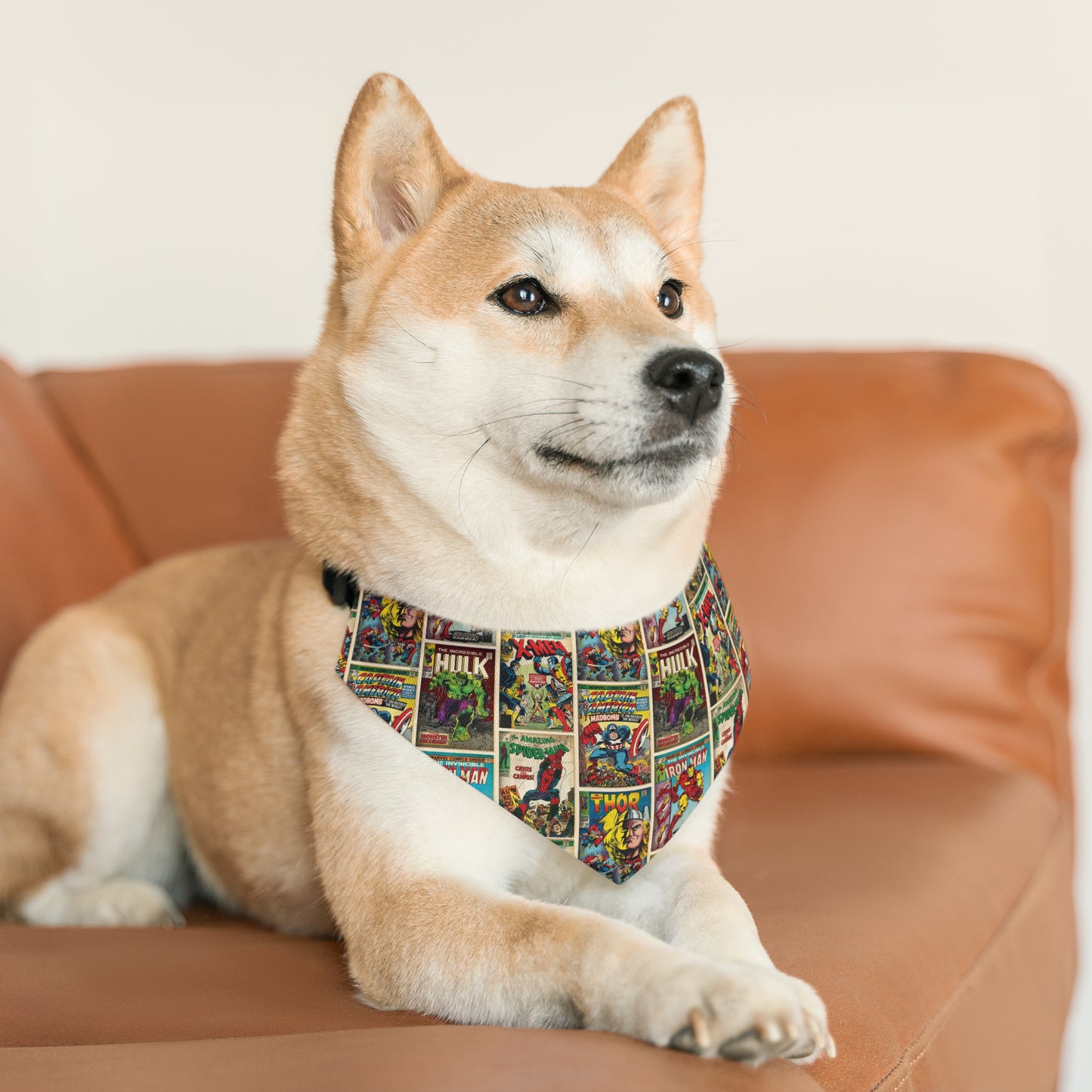 Marvel Comic Book Cover Collage Pet Bandana Collar