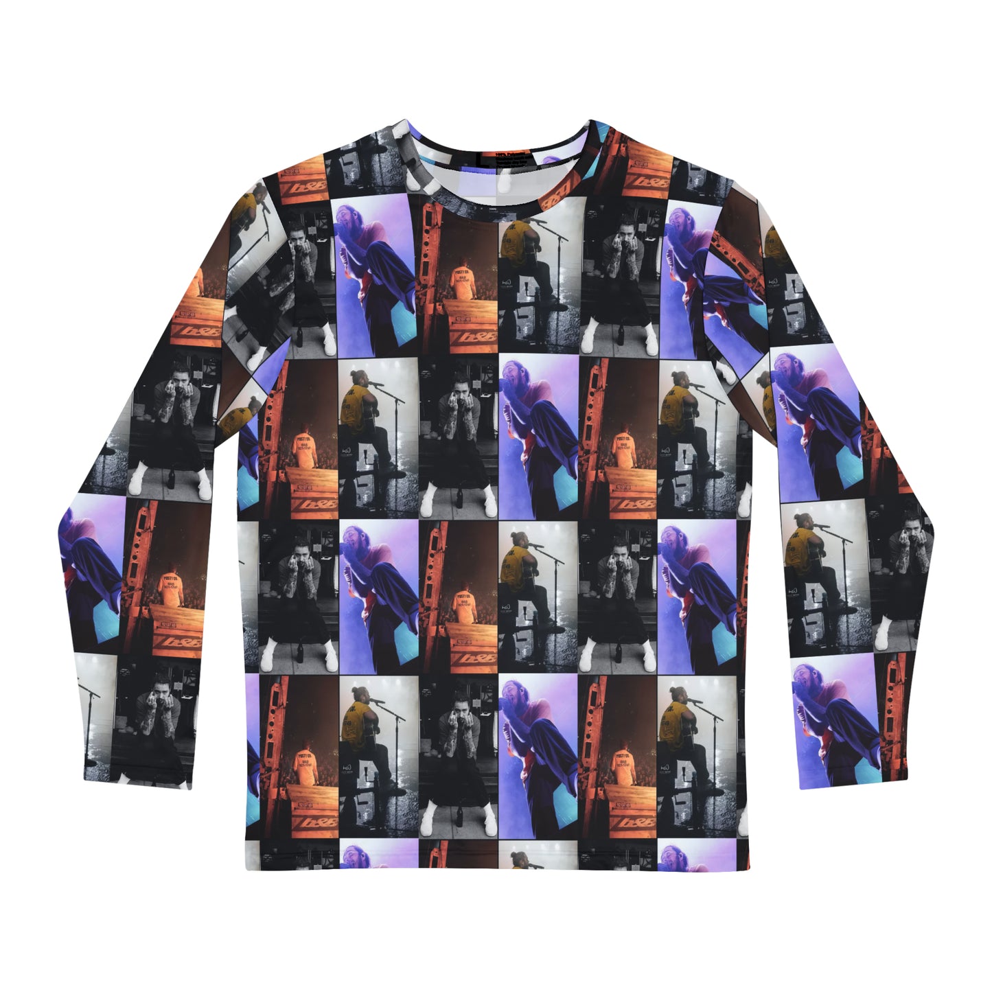 Post Malone On Tour Collage Men's Long Sleeve Tee Shirt