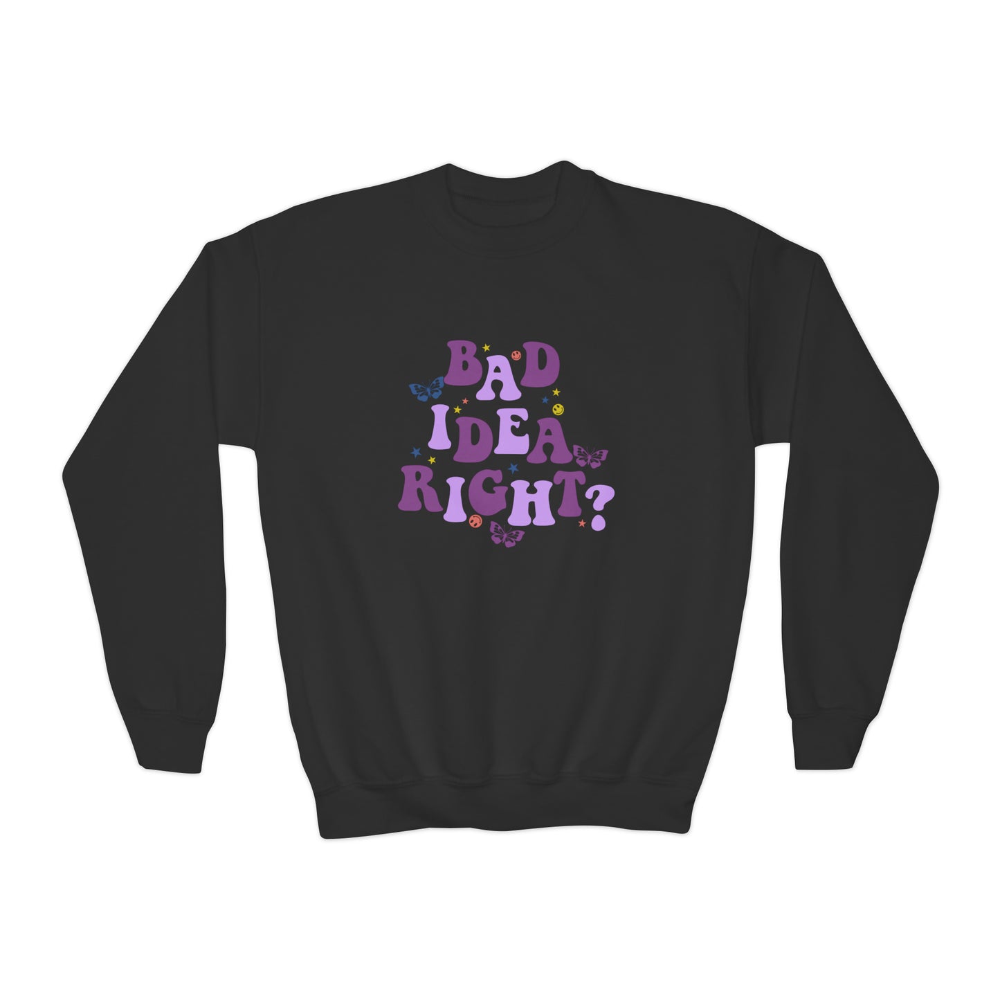 Olivia Rodrigo Bad Idea Right? Youth Crewneck Sweatshirt