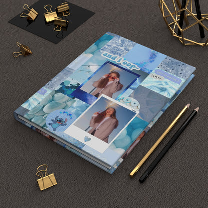 Olivia Rodrigo Light Blue Aesthetic Collage Hardcover Journal