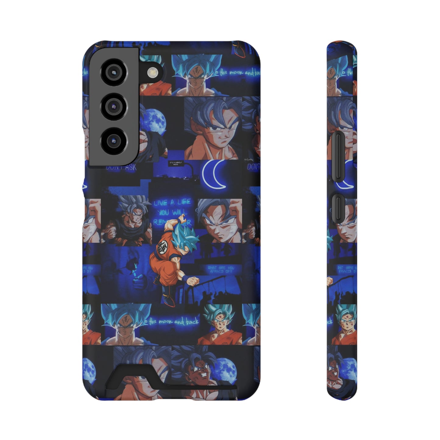 Dragon Ball Z Saiyan Moonlight Collage Phone Case With Card Holder