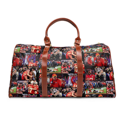 Kansas City Chiefs Superbowl LVIII Championship Victory Collage Waterproof Travel Bag
