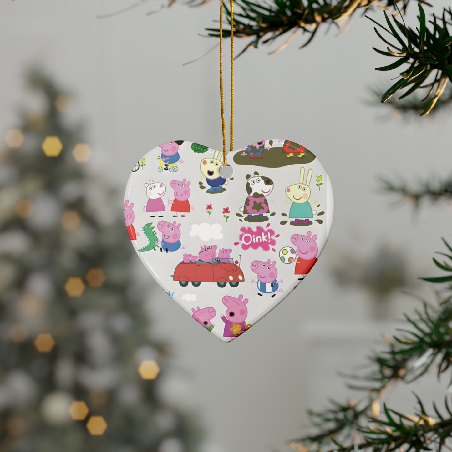 Peppa Pig Oink Oink Collage Ceramic Ornaments (1pc, 3pcs, 5pcs, 10pcs)