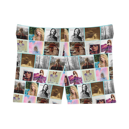 Taylor Swift Album Art Collage Pattern Women's Shorts