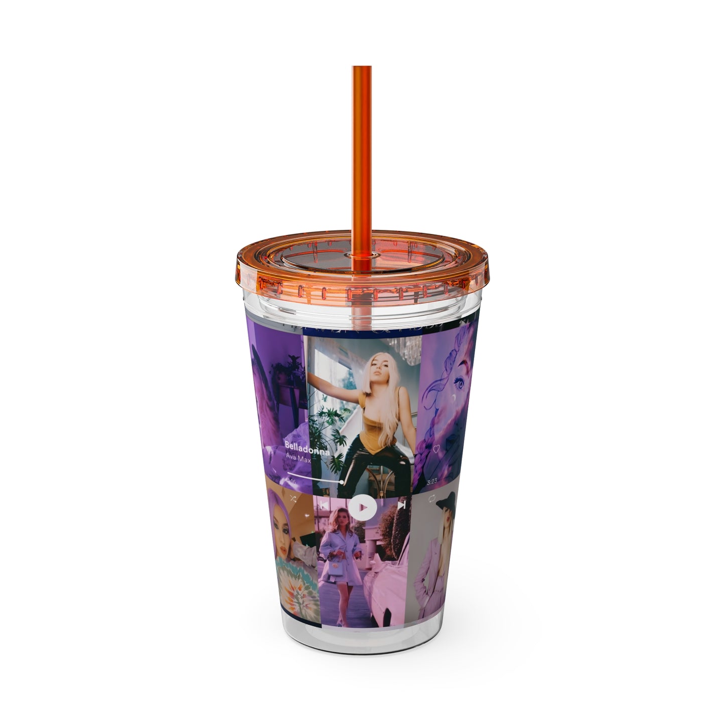 Ava Max Belladonna Photo Collage Sunsplash Tumbler with Straw