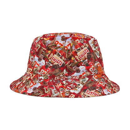 Travis Kelce Chiefs Red Collage Bucket Hat