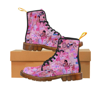 Ariana Grande Purple Vibes Collage Women's Canvas Boots