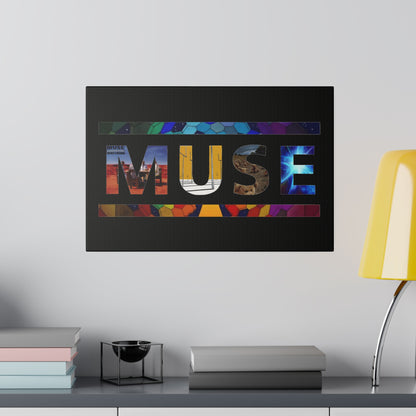 Muse Album Art Letters Thin Matte Stretched Canvas