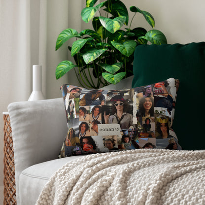 Conan Grey Being Cute Photo Collage Spun Polyester Lumbar Pillow