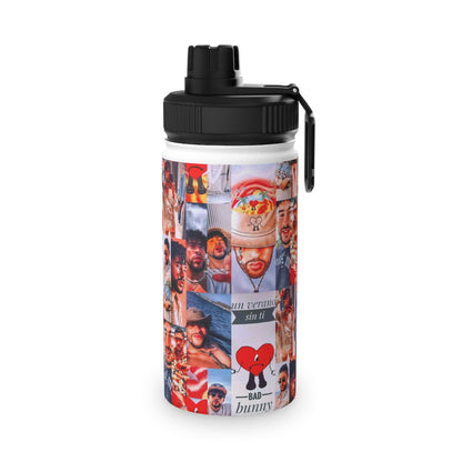 Bad Bunny Un Verano Sin Ti Photo Collage Stainless Steel Sports Lid Water Bottle