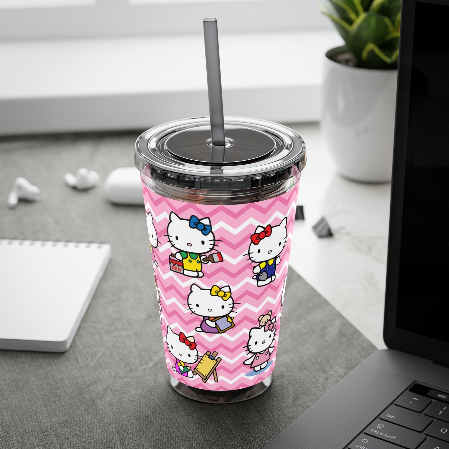 Hello Kitty Playtime Collage Sunsplash Tumbler with Straw