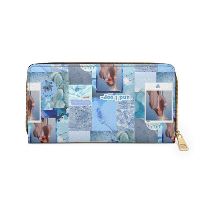 Olivia Rodrigo Light Blue Aesthetic Collage Zipper Wallet