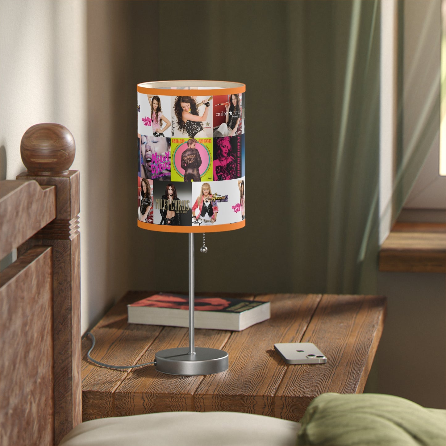 Miley Cyrus Album Cover Collage Lamp on a Stand