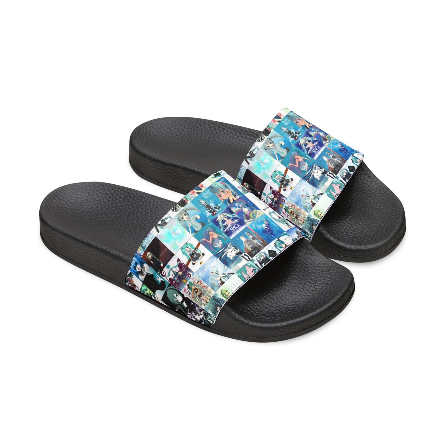 Hatsune Miku Album Cover Collage Youth Slide Sandals