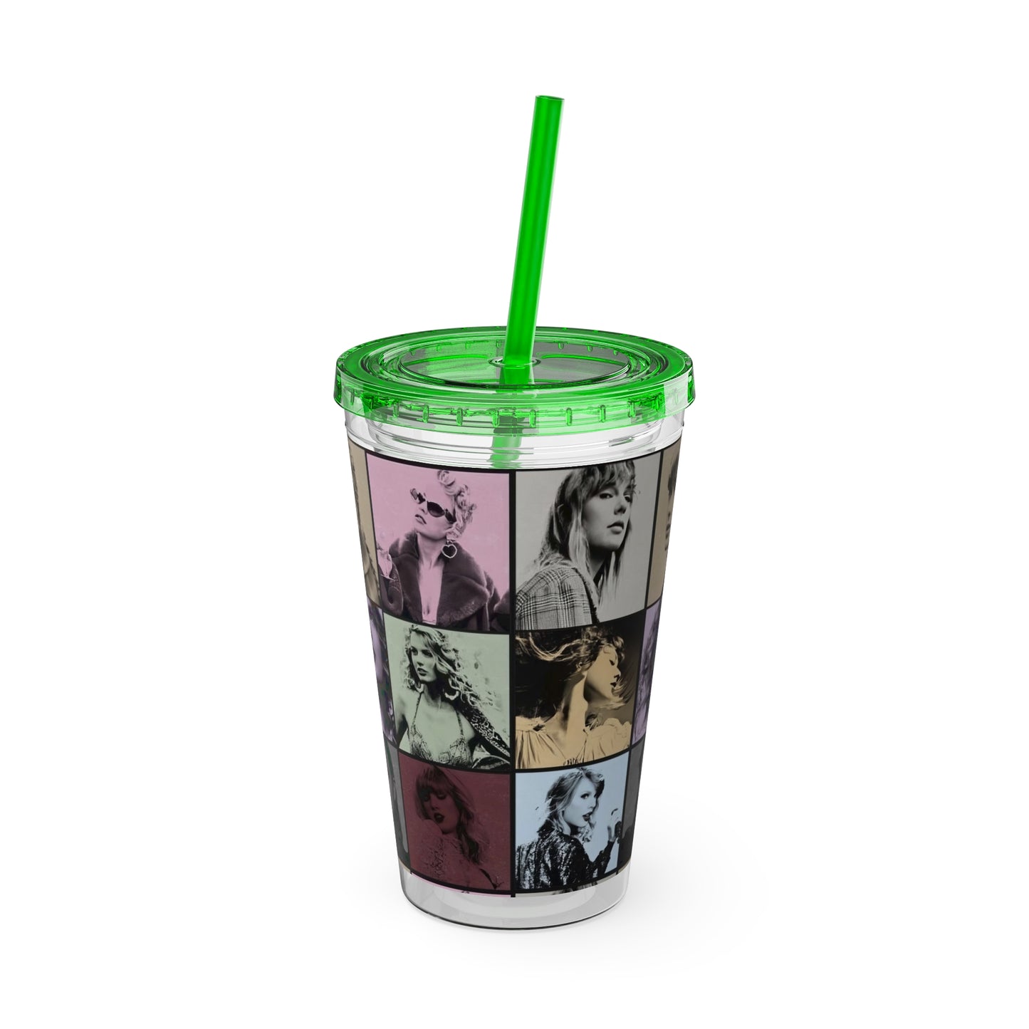 Taylor Swift Eras Collage Sunsplash Tumbler with Straw