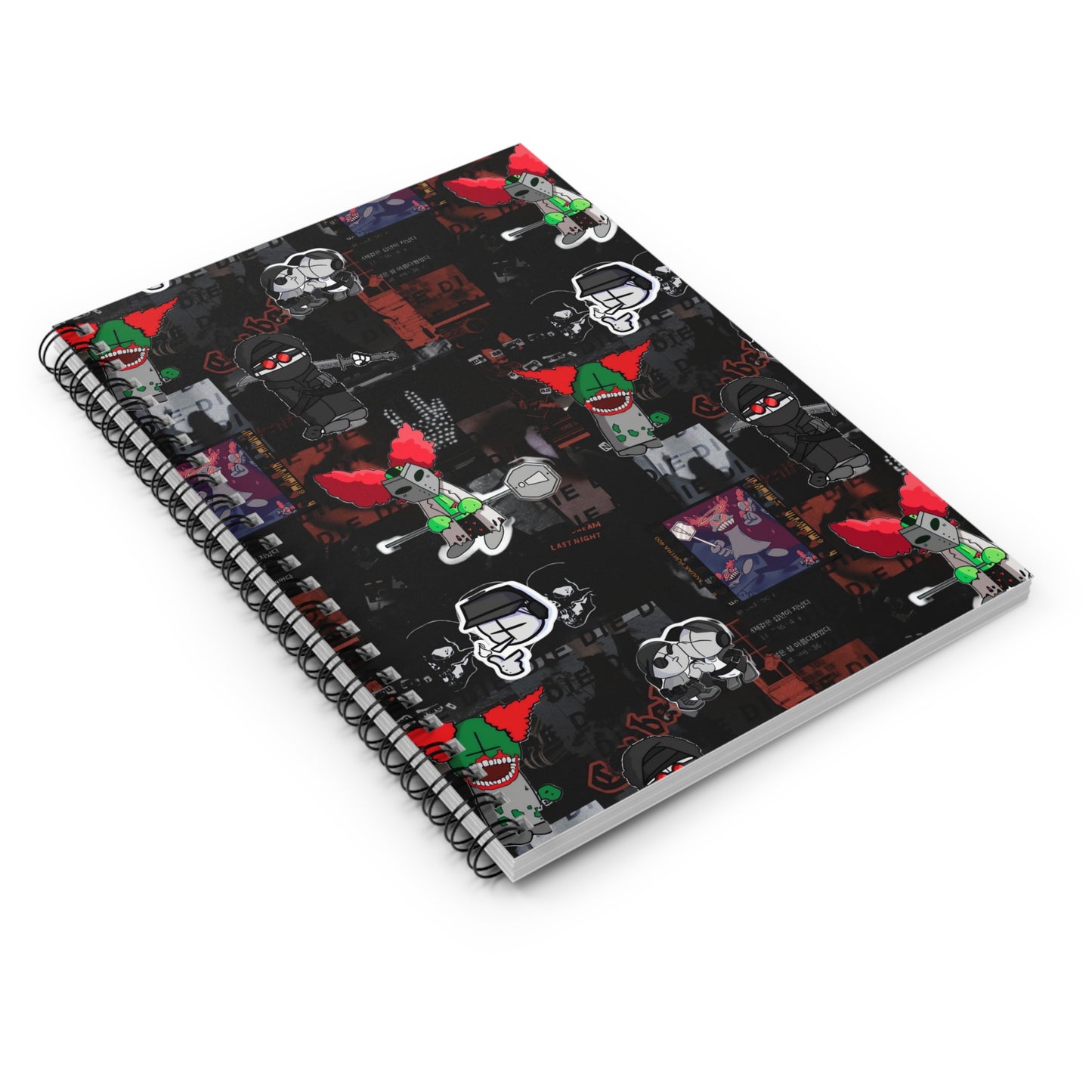 Madness Combat Dark Aesthetic Collage Spiral Notebook - Ruled Line