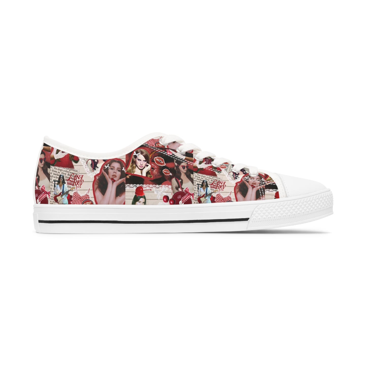 Lana Del Rey Cherry Coke Collage Women's Low Top Sneakers