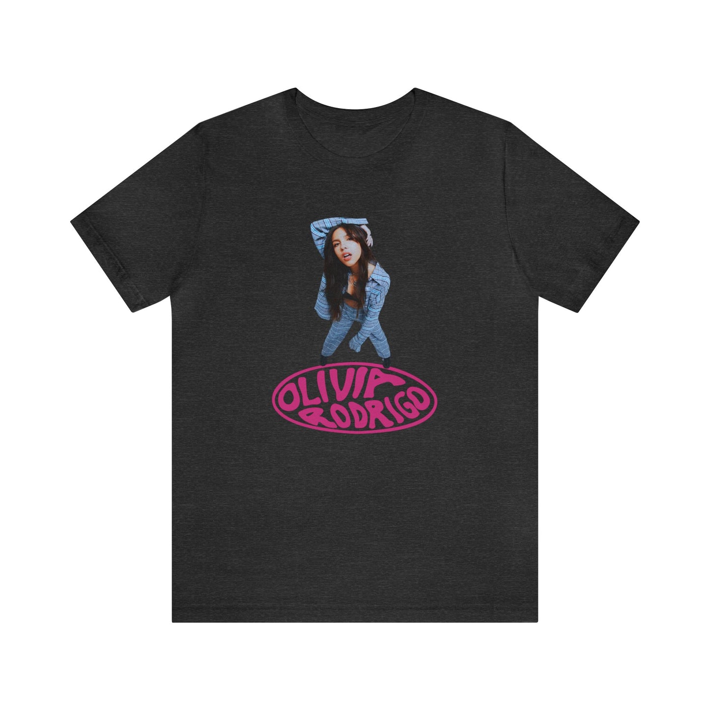 Olivia Rodrigo Look Up Pose Logo Unisex Jersey Short Sleeve Tee Shirt