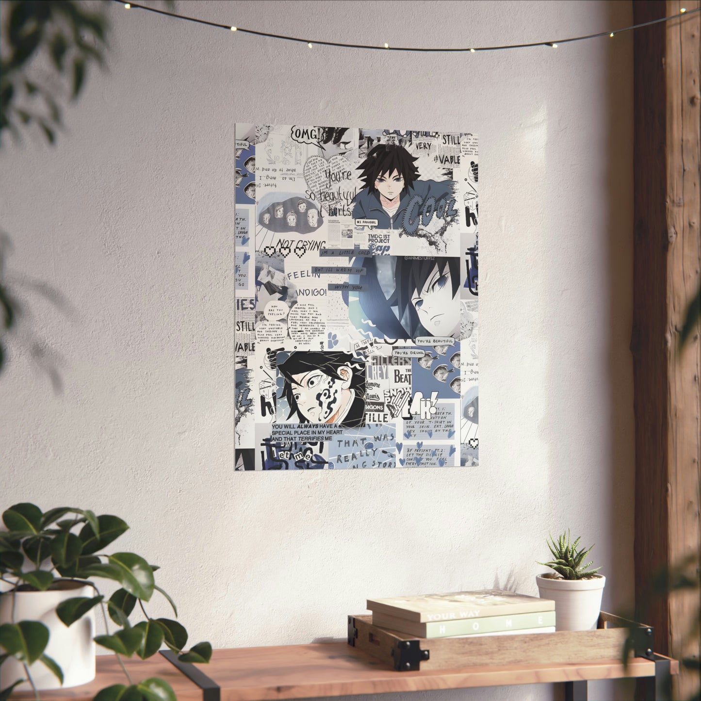 Demon Slayer Giyu Aesthetic Collage Matte Vertical Poster