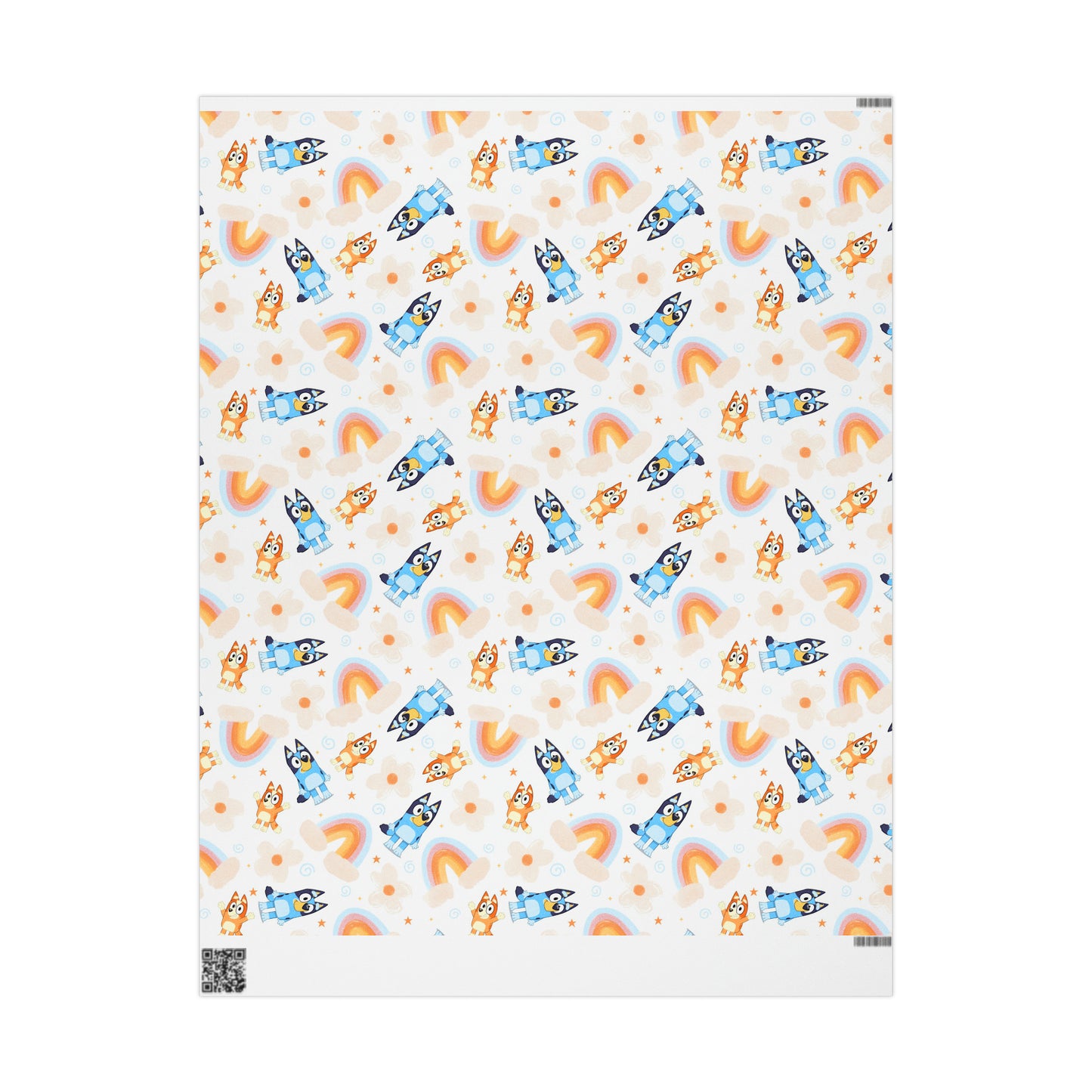 Bluey Rainbows & Flowers Pattern Gift Wrapping Paper