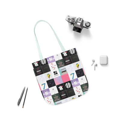 BTS Album Cover Art Collage Polyester Canvas Tote Bag