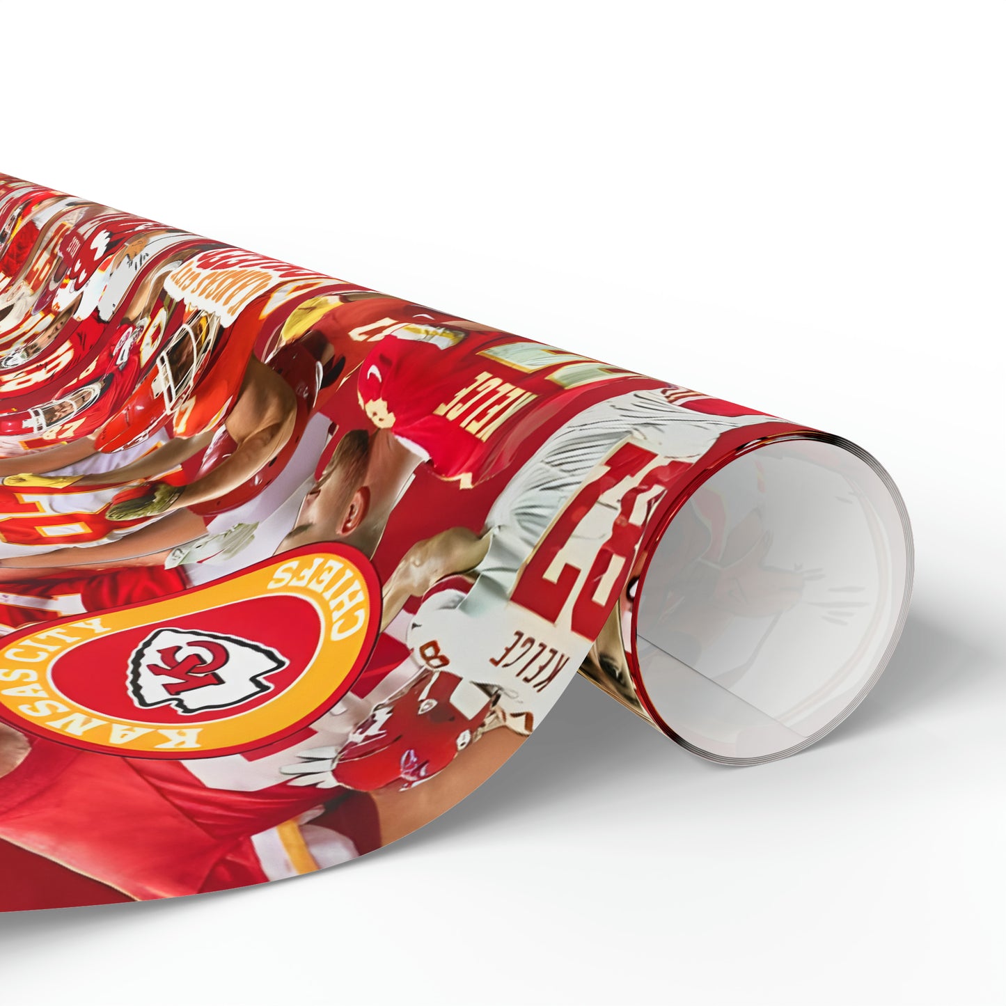 Travis Kelce Chiefs Red Collage Gift Wrapping Paper