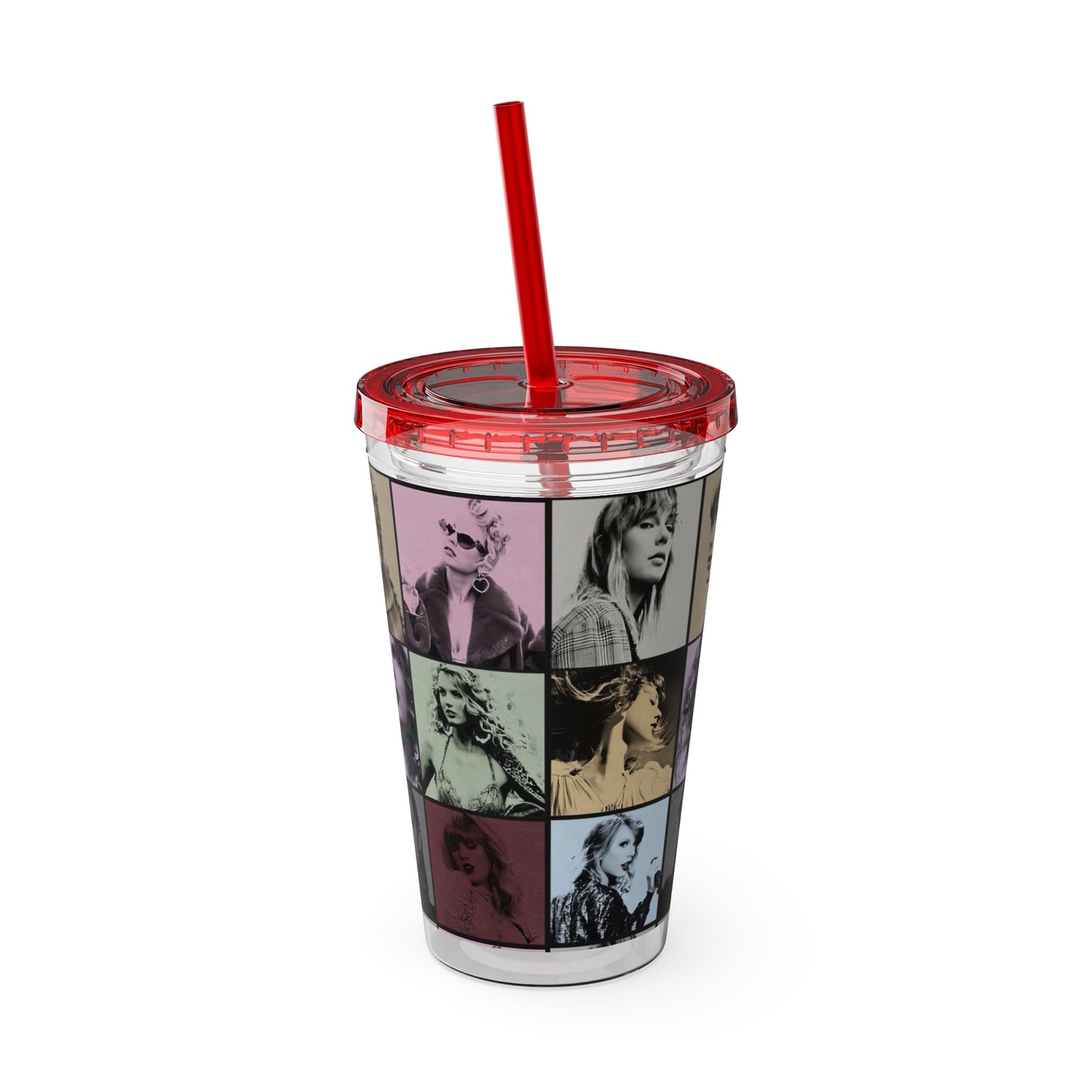 Taylor Swift Eras Collage Sunsplash Tumbler with Straw