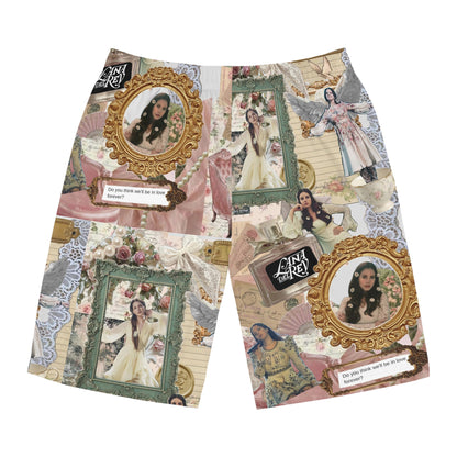 Lana Del Rey Victorian Collage Men's Board Shorts