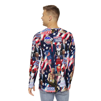 Donald Trump 2024 MAGA Montage Men's Long Sleeve Shirt