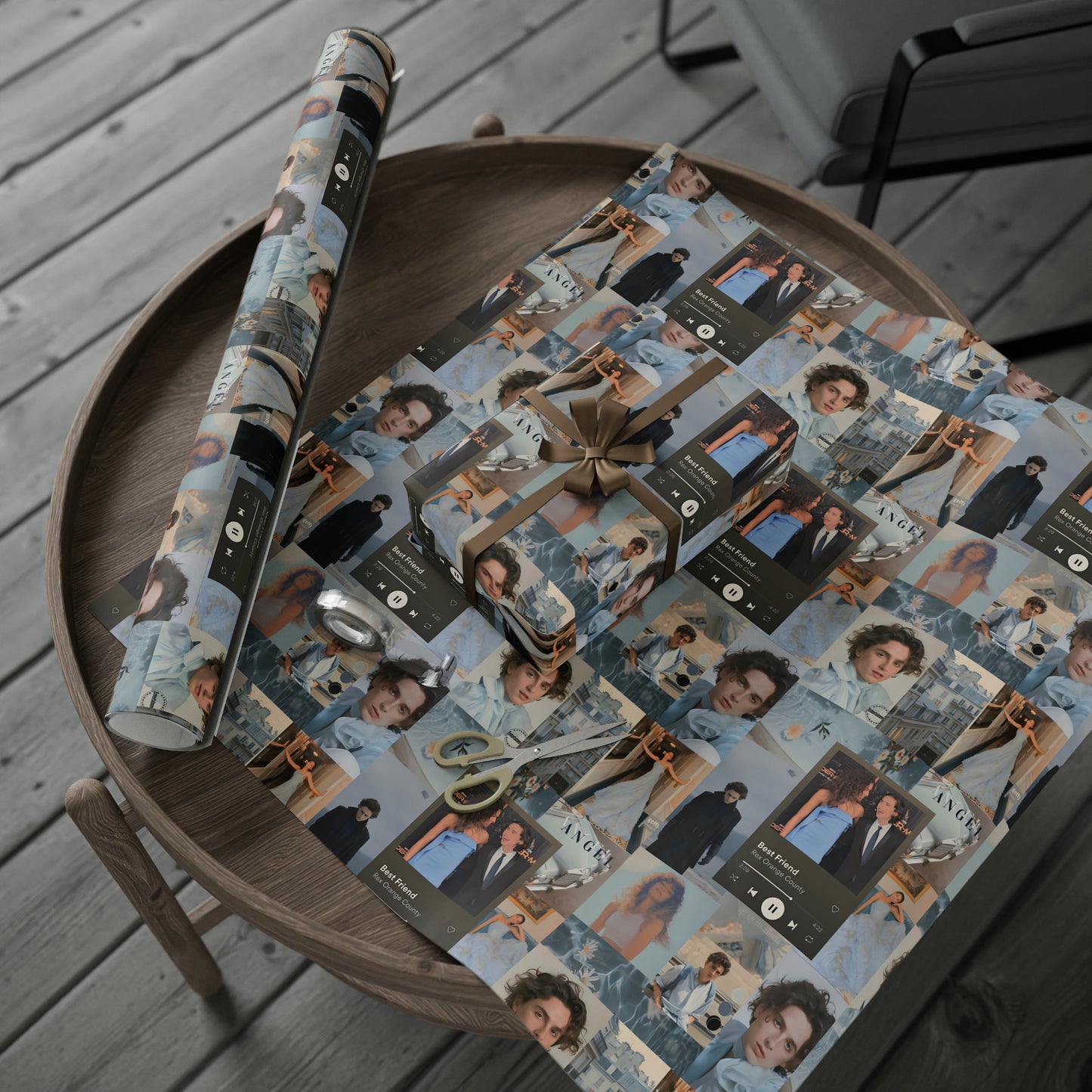 Timothee Chalamet And Zendaya Best Friend Collage Gift Wrapping Paper