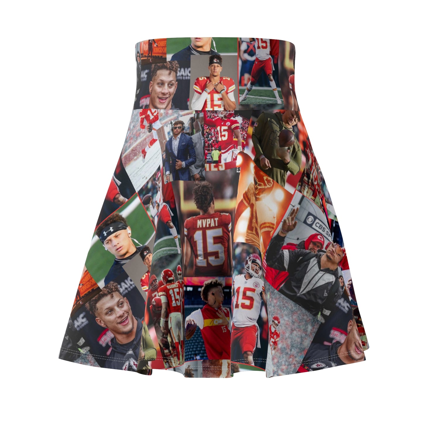 Patrick Mahomes Chiefs MVPAT Photo Collage Women's Skater Skirt