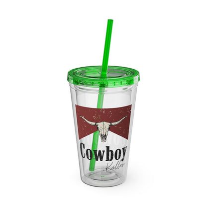 Morgan Wallen Cowboy Killer Sunsplash Tumbler with Straw