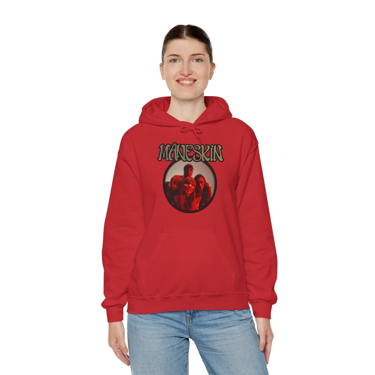 Måneskin Circular Group Photo Unisex Heavy Blend Hooded Sweatshirt