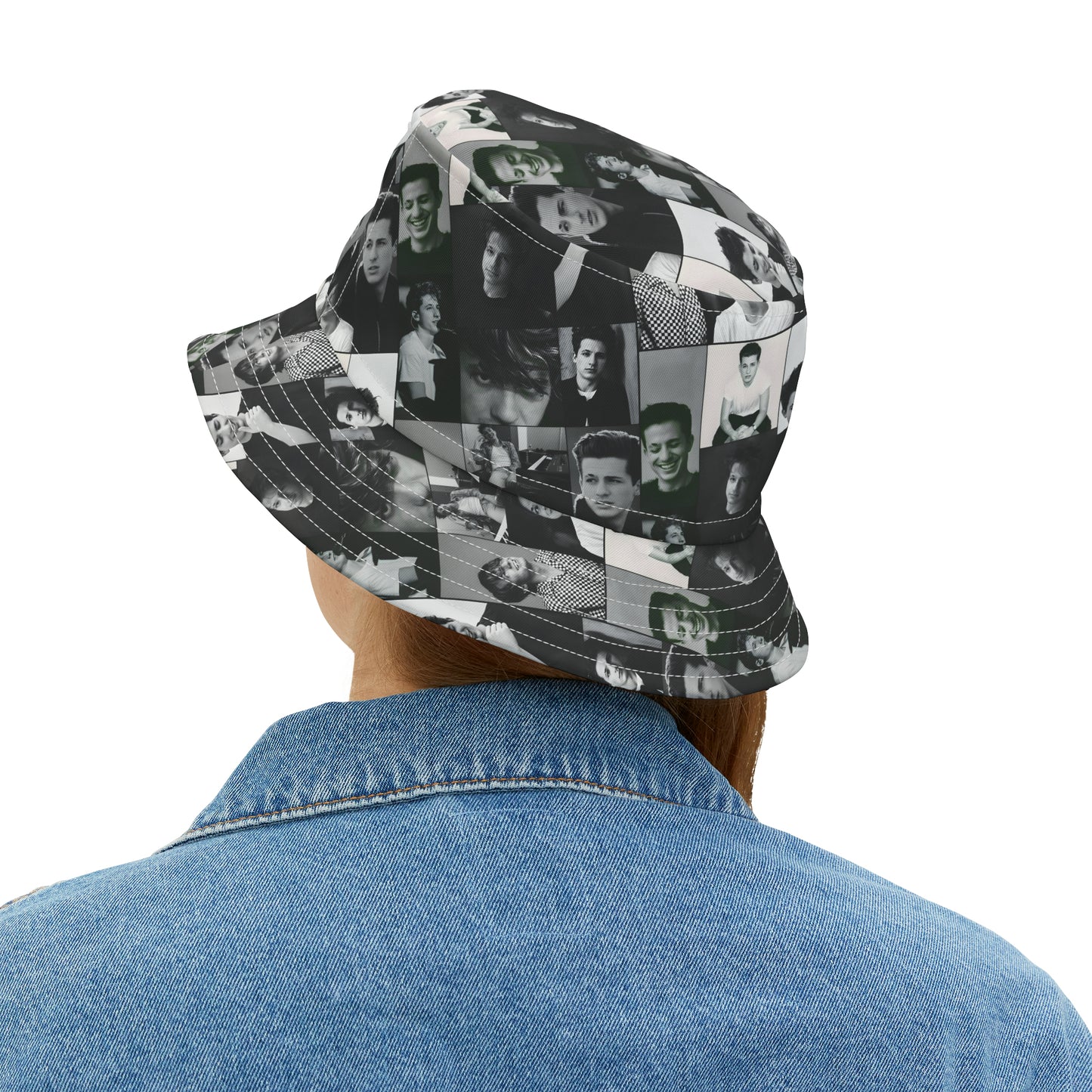 Charlie Puth Black And White Portraits Collage Bucket Hat