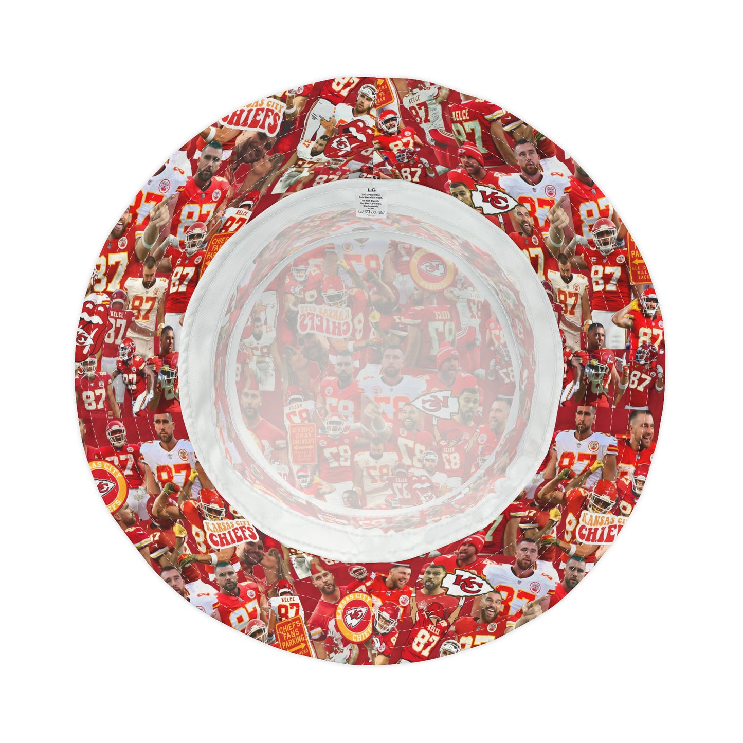 Travis Kelce Chiefs Red Collage Bucket Hat