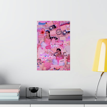 Ariana Grande Purple Vibes Collage Matte Poster
