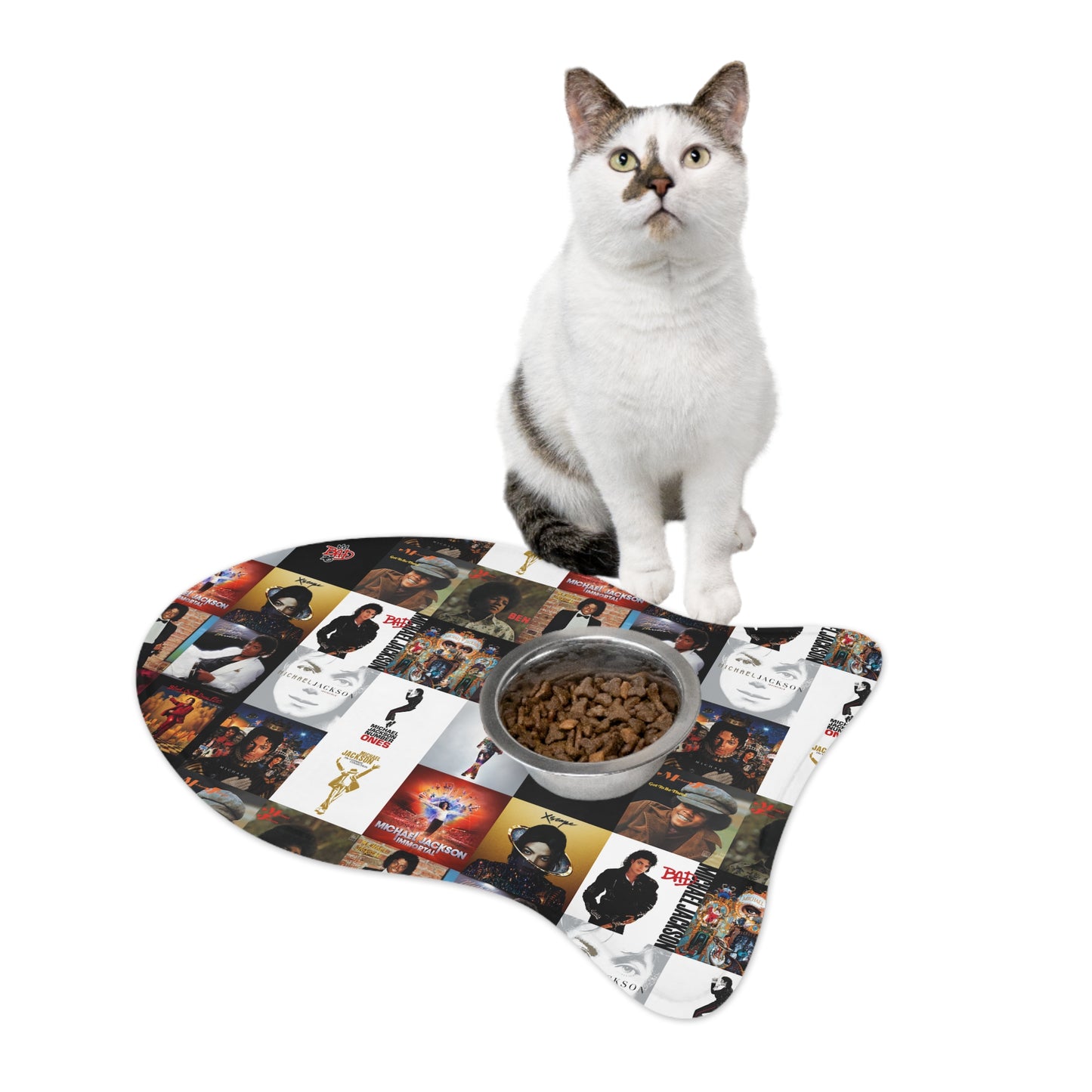 Michael Jackson Album Cover Collage Pet Feeding Mats