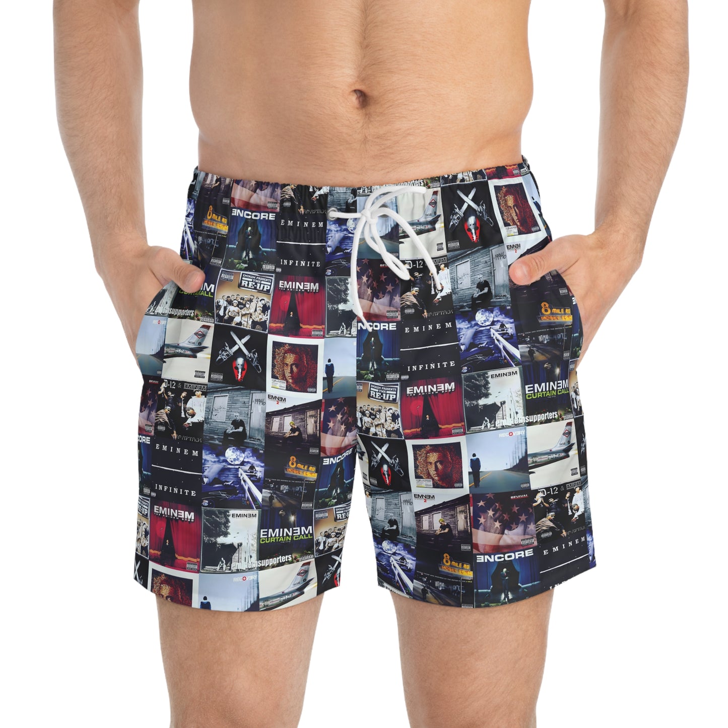 Eminem Album Art Cover Collage Men's Swim Trunks