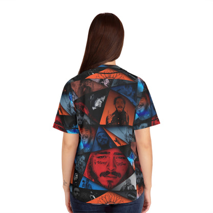 Post Malone Crystal Portaits Collage Women's Baseball Jersey