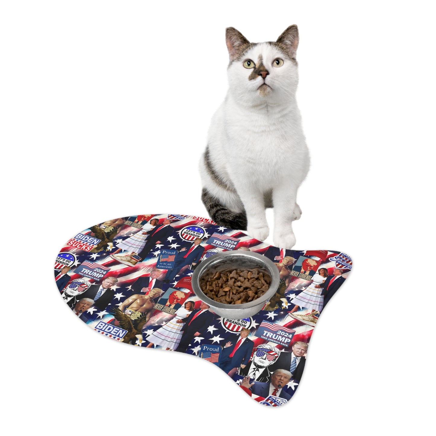 Donald Trump 2024 MAGA Montage Pet Feeding Mats