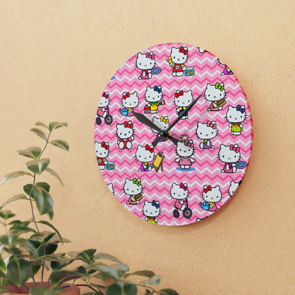 Hello Kitty Playtime Collage Acrylic Wall Clock