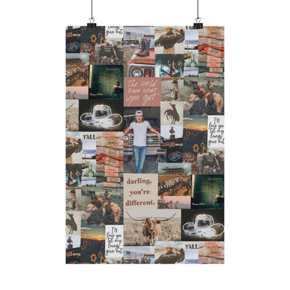 Morgan Wallen Darling You're Different Collage Matte Poster