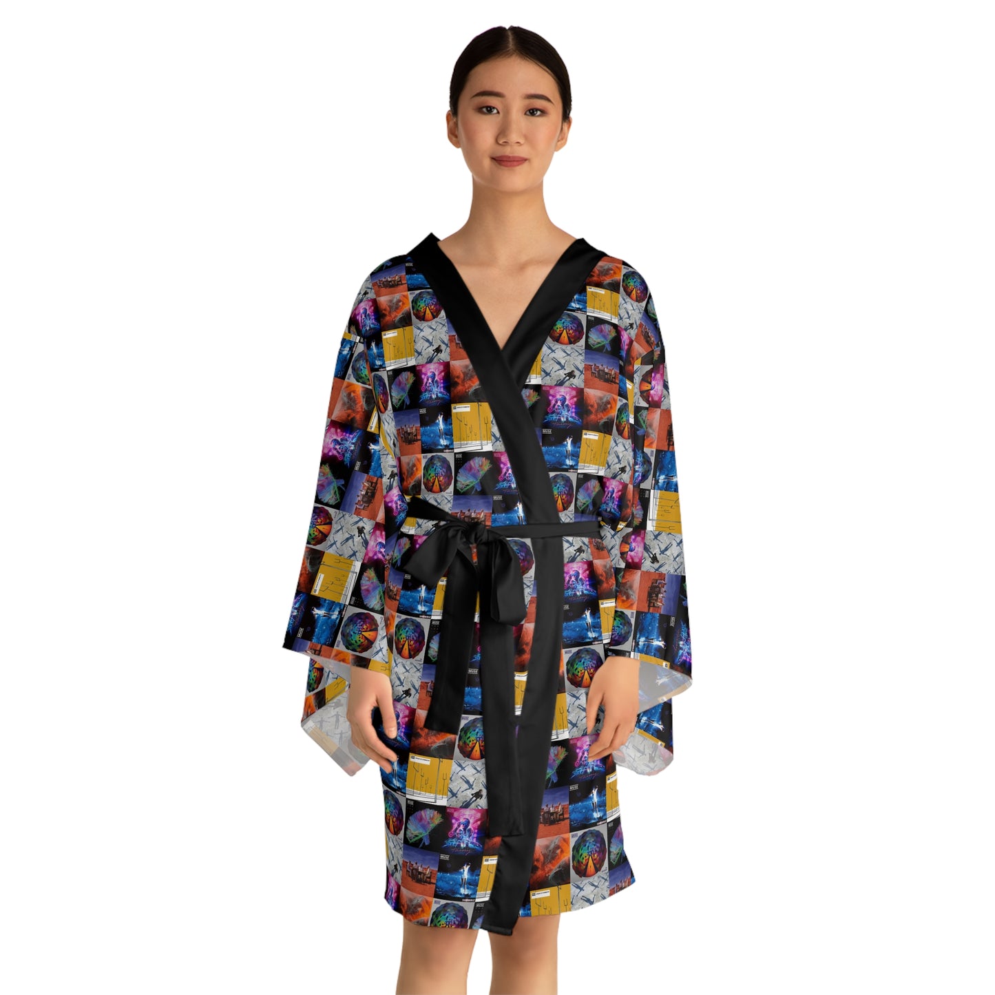 Muse Album Cover Collage Long Sleeve Kimono Robe