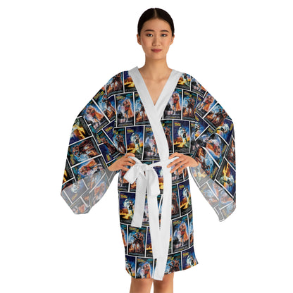 Back To The Future Movie Posters Collage Long Sleeve Kimono Robe