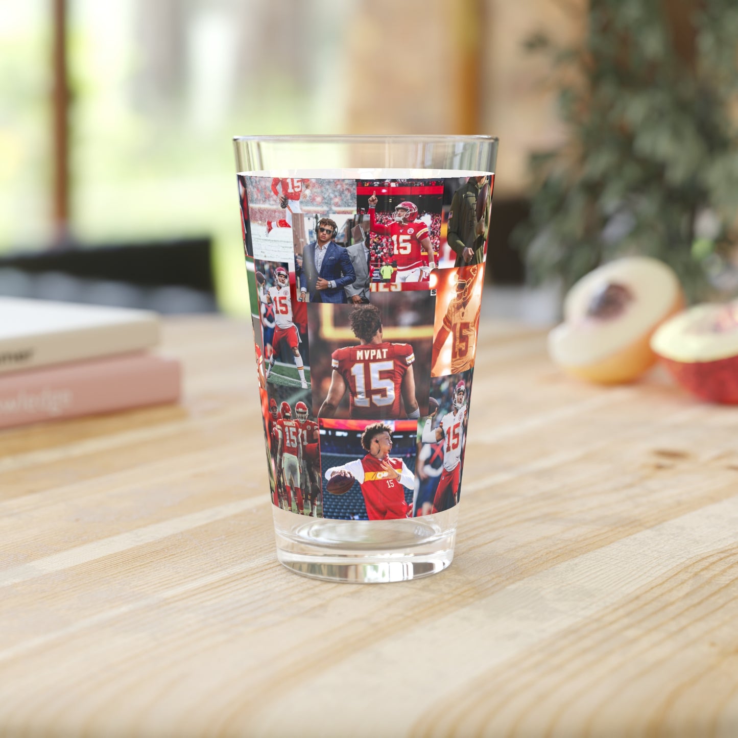 Patrick Mahomes Chiefs MVPAT Photo Collage Pint Glass