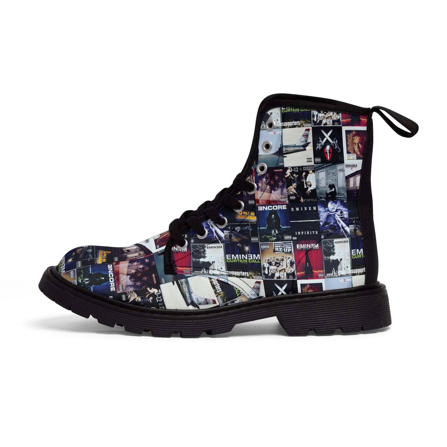 Eminem Album Art Cover Collage Women's Canvas Boots