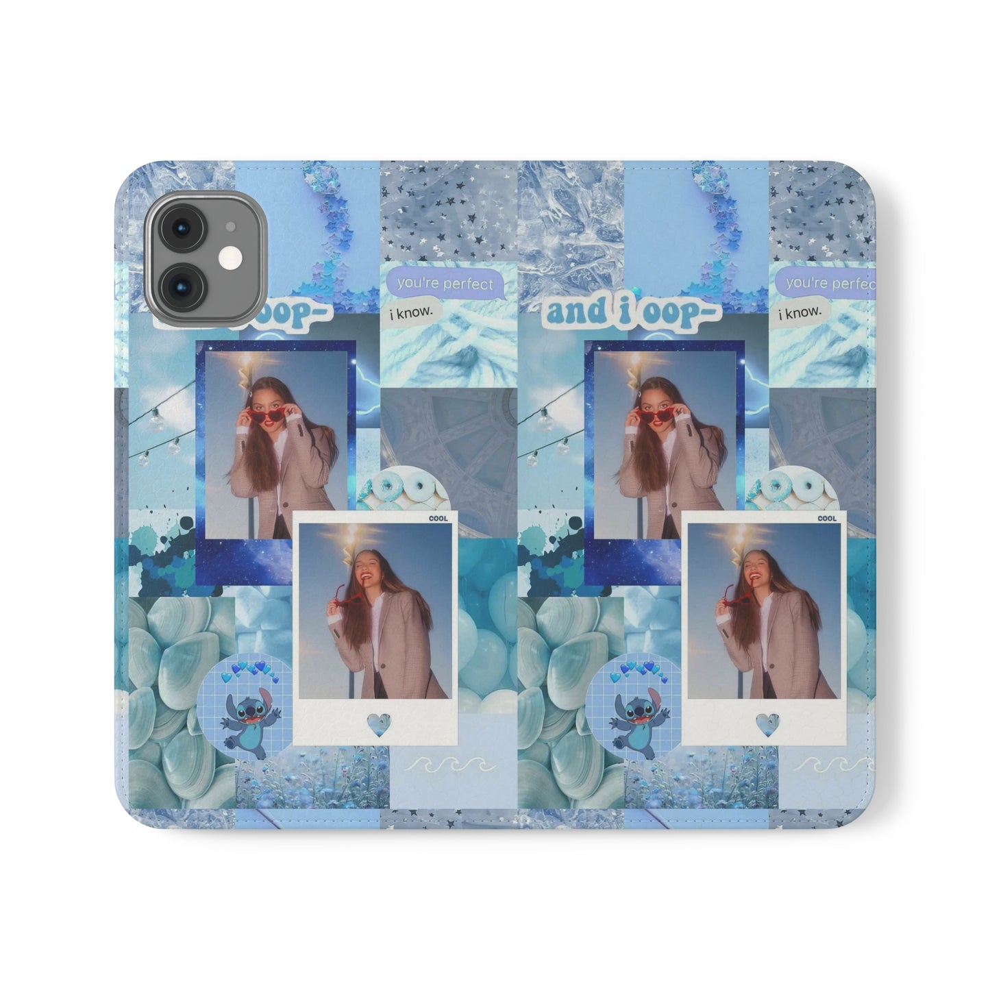 Olivia Rodrigo Light Blue Aesthetic Collage Phone Flip Case