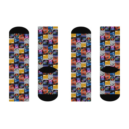 Muse Album Cover Collage Cushioned Crew Socks